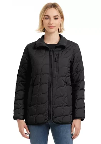 Women's Rib Knit Puffer Jacket