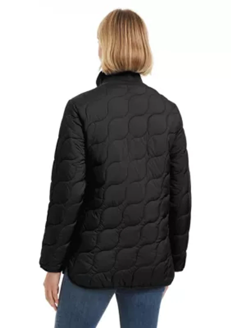 Women's Rib Knit Puffer Jacket