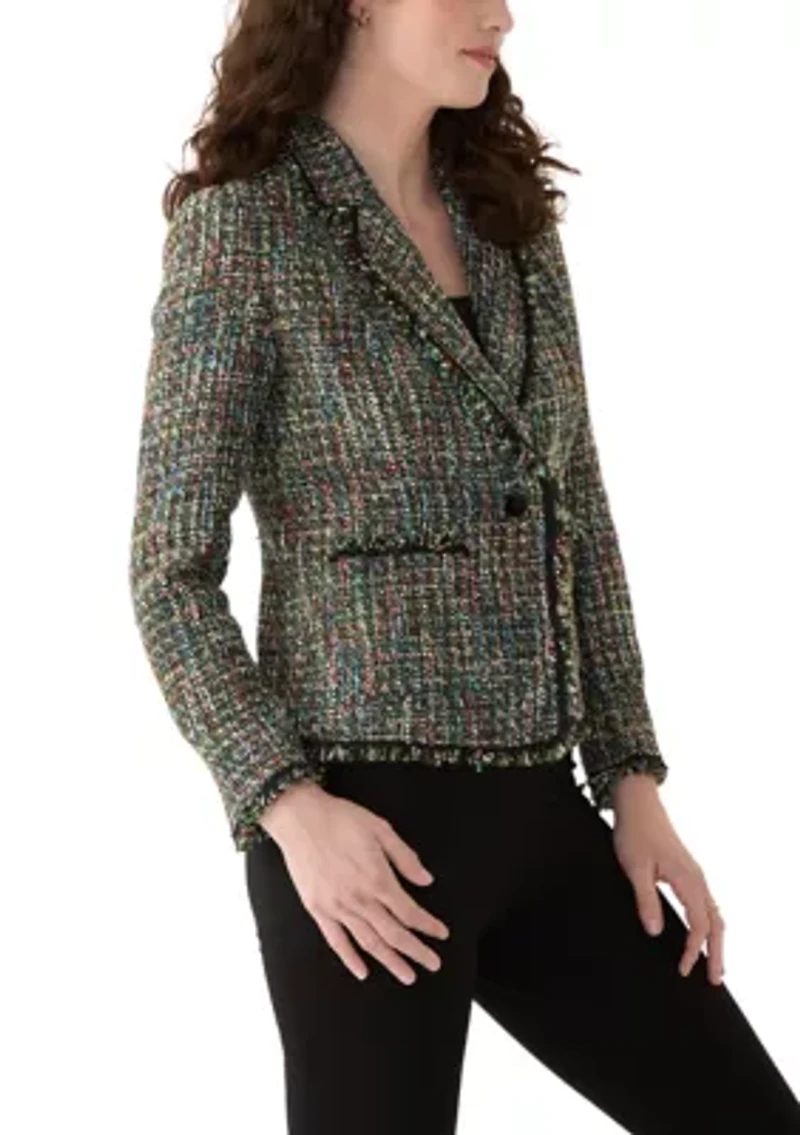 Women's One Button Notch Collar Jacket