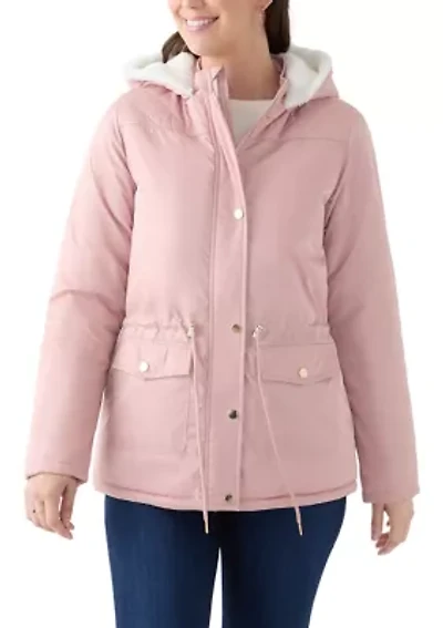 Women's Sheen Poly Twill Anorak with Hood