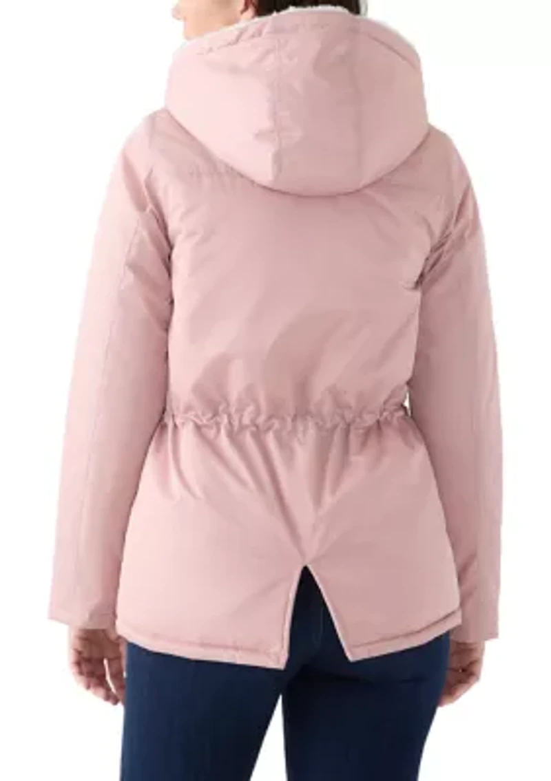 Women's Sheen Poly Twill Anorak with Hood