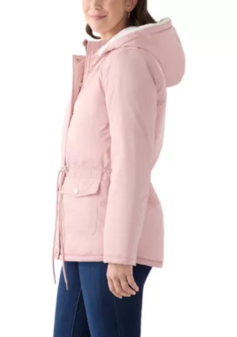 Women's Sheen Poly Twill Anorak with Hood