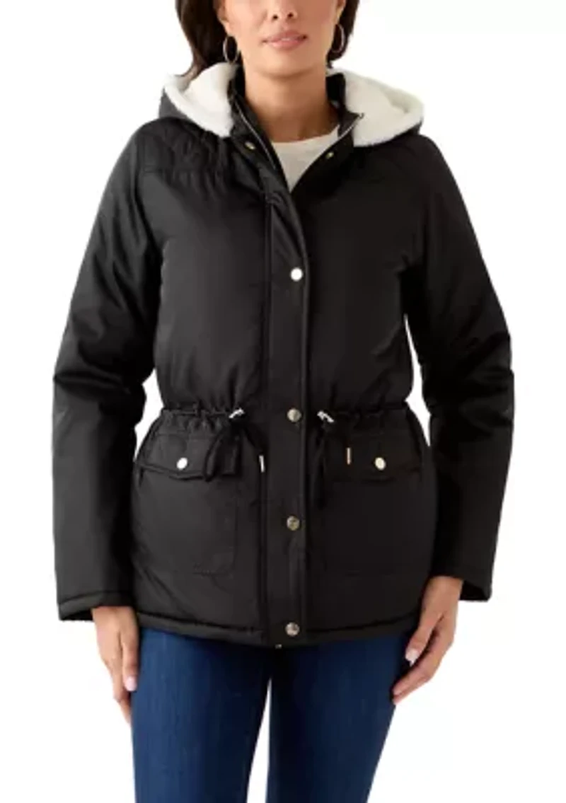 Women's Sheen Poly Twill Anorak with Hood