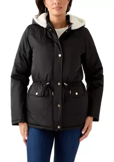Women's Sheen Poly Twill Anorak with Hood