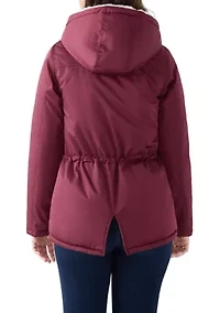 Women's Sheen Poly Twill Anorak Jacket with Hood