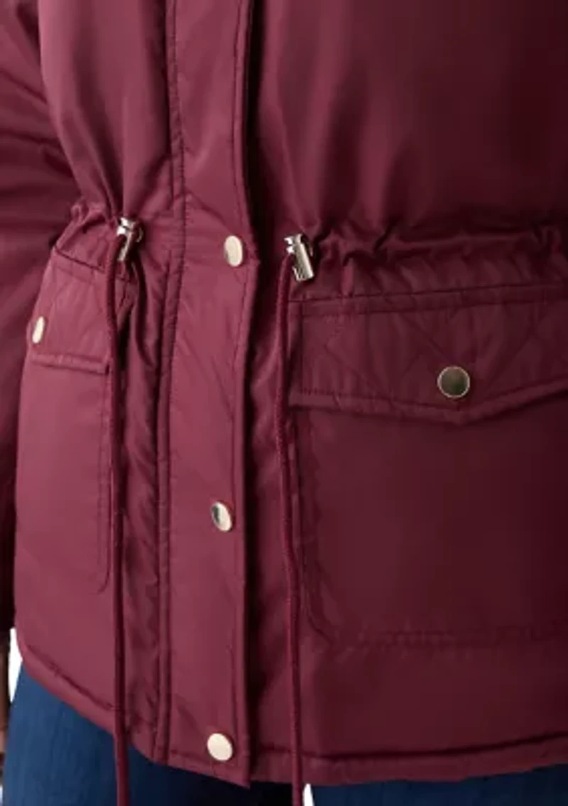 Women's Sheen Poly Twill Anorak Jacket with Hood