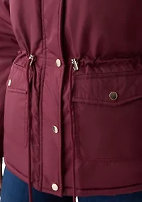 Women's Sheen Poly Twill Anorak Jacket with Hood