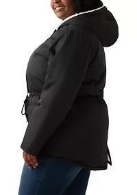 Plus Sheen Twill Anorak Jacket with Hood