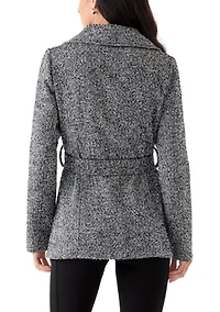 Women's Faux Wool Peacoat with Belt