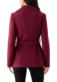 Women's Faux Wool Peacoat with Belt