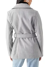 Women's Faux Wool Peacoat with Belt