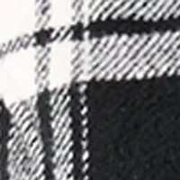 Women's Plaid Faux Wool Peacoat with Belt