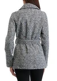 Women's Herringbone Faux Wool Peacoat