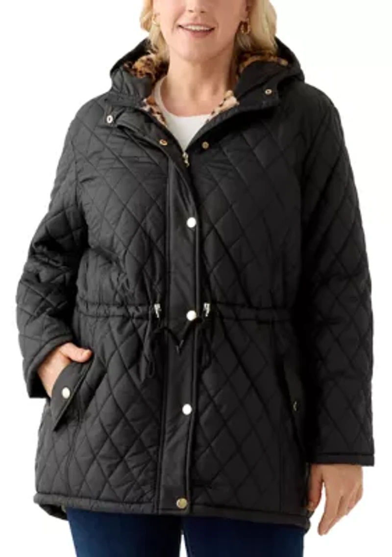 Plus Diamond Quilted Anorak Jacket