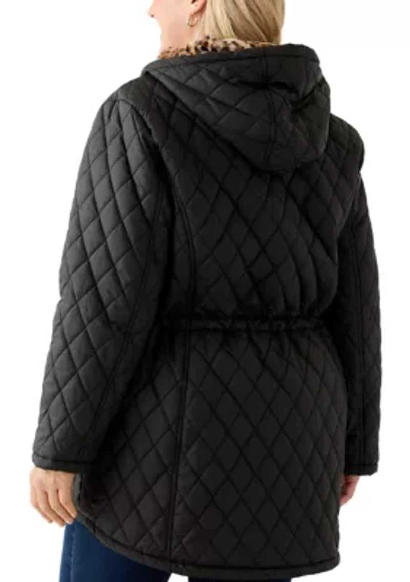 Plus Diamond Quilted Anorak Jacket