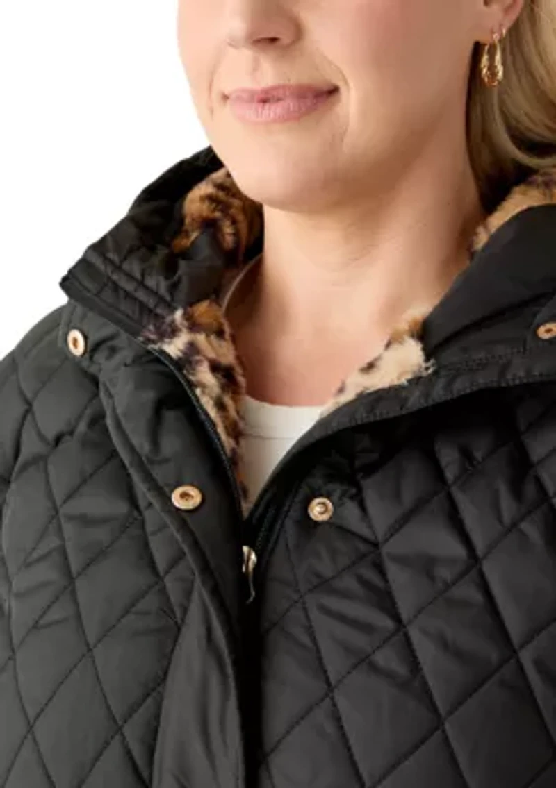 Plus Diamond Quilted Anorak Jacket