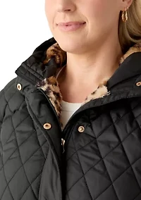 Plus Diamond Quilted Anorak Jacket