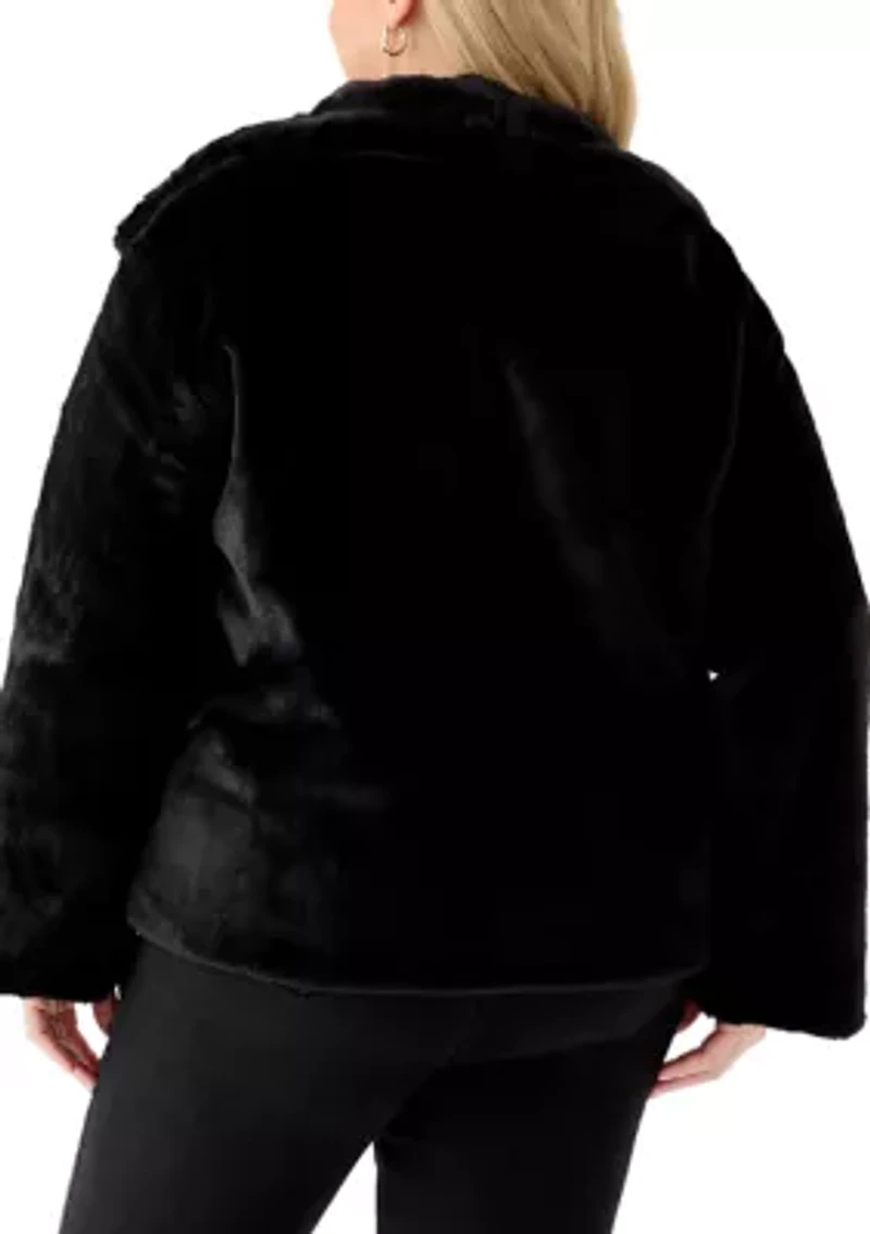 Plus Cozy Faux Fur Coat