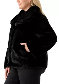 Plus Cozy Faux Fur Coat