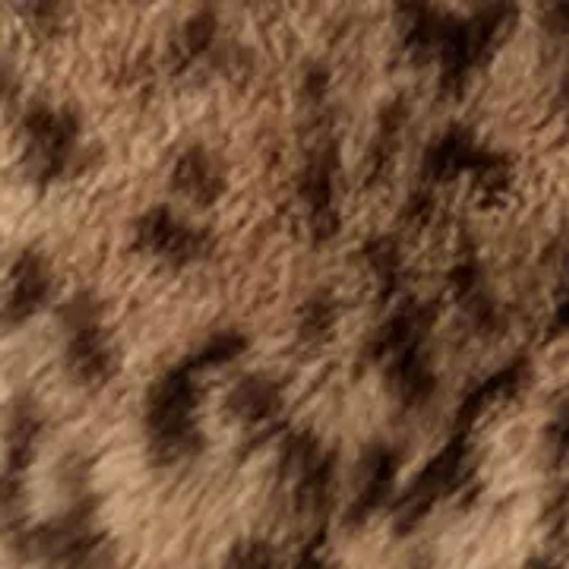 Plus Animal Print Faux Fur Coat