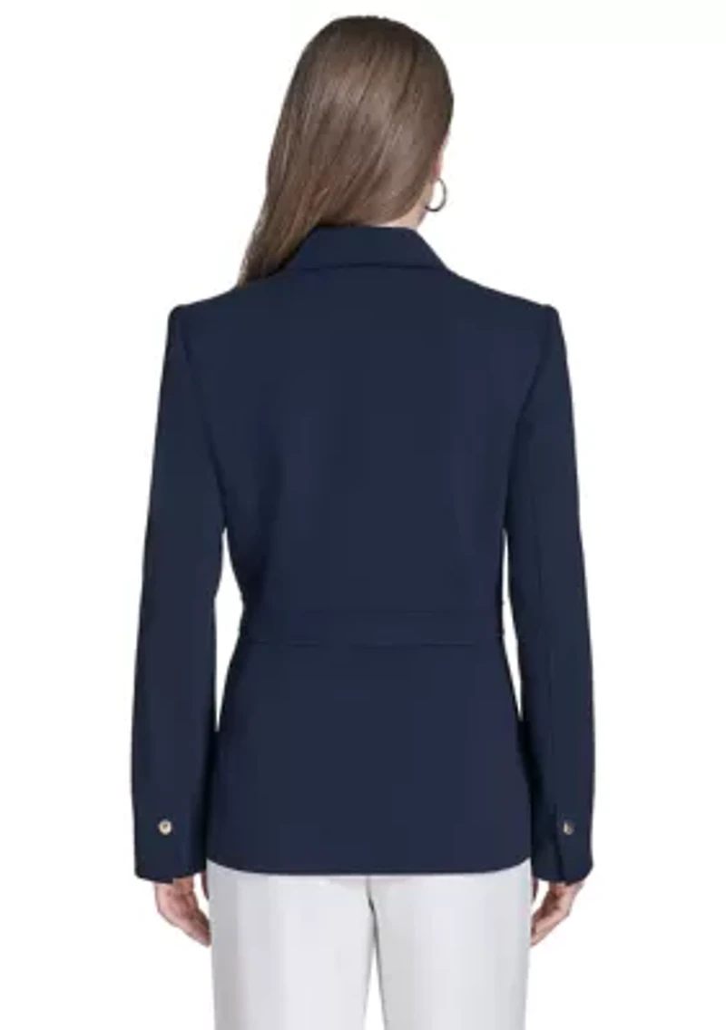 Women's Center Snap Double Pocket Suit Separate Jacket