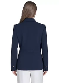 Women's Center Snap Double Pocket Suit Separate Jacket