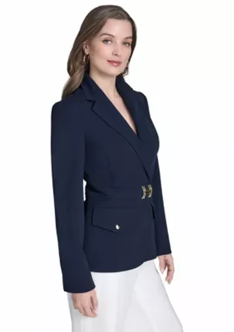 Women's Center Snap Double Pocket Suit Separate Jacket