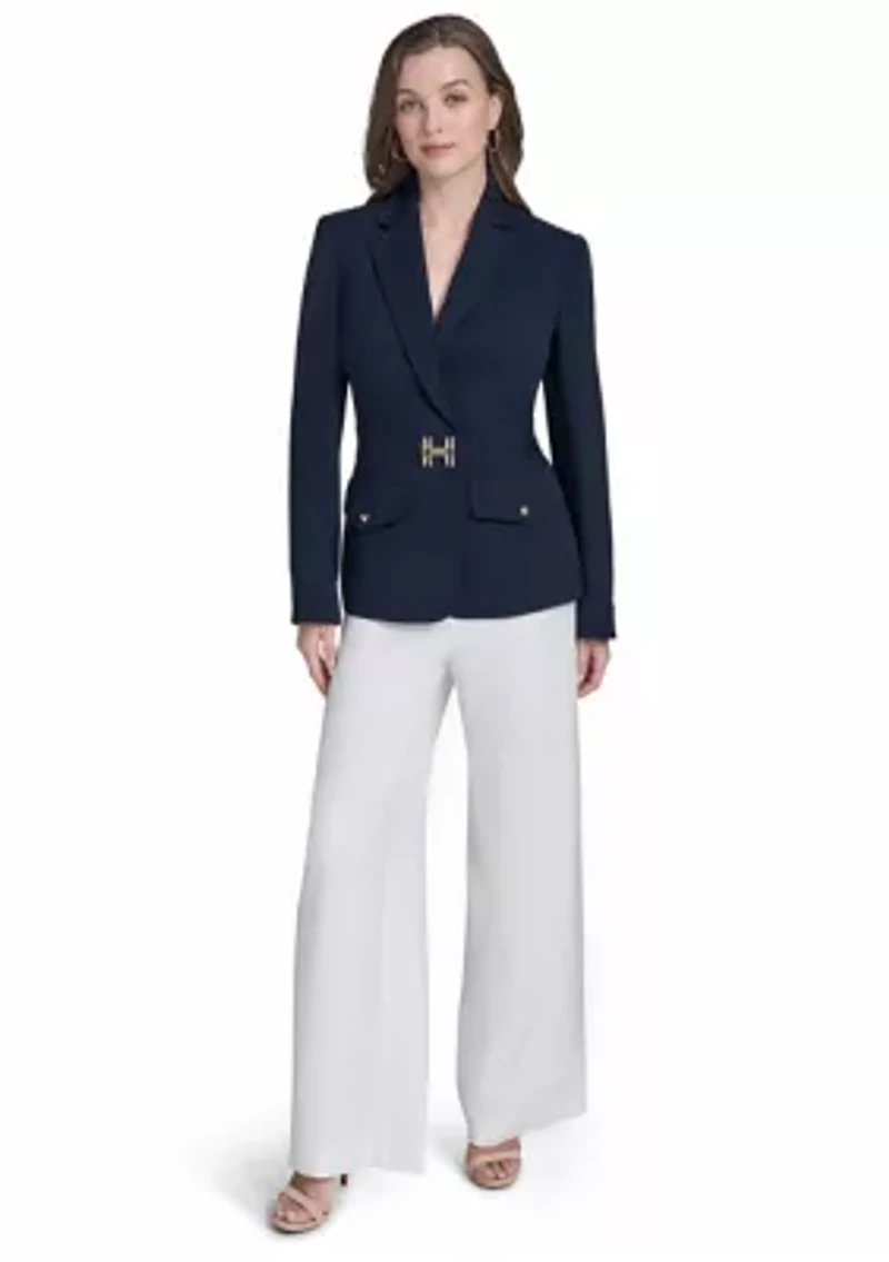 Women's Center Snap Double Pocket Suit Separate Jacket