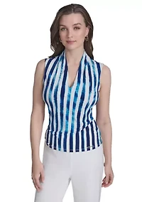 Women's Stripe Printed Jersey Top