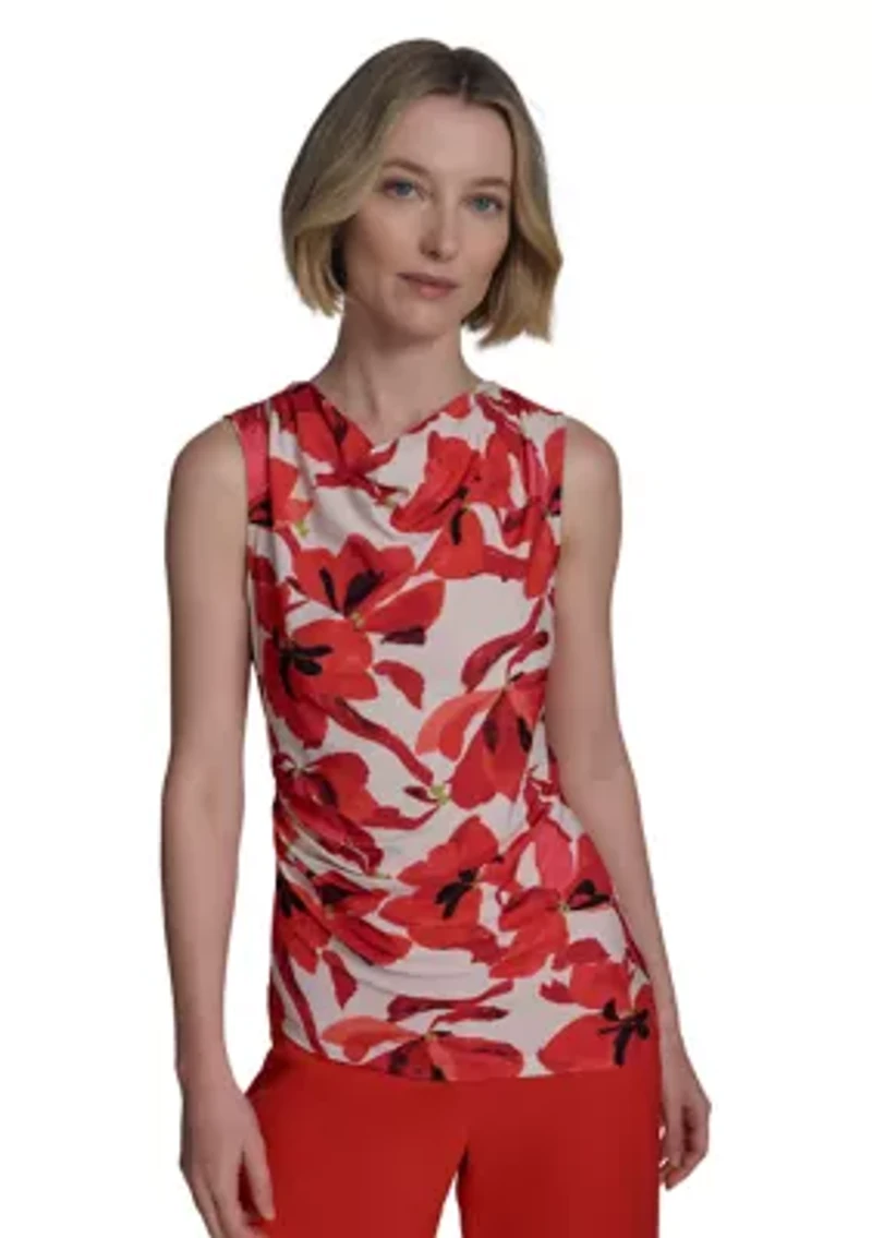 Women's Printed Cowl Neck Top