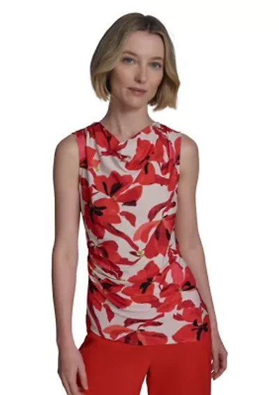 Women's Printed Cowl Neck Top