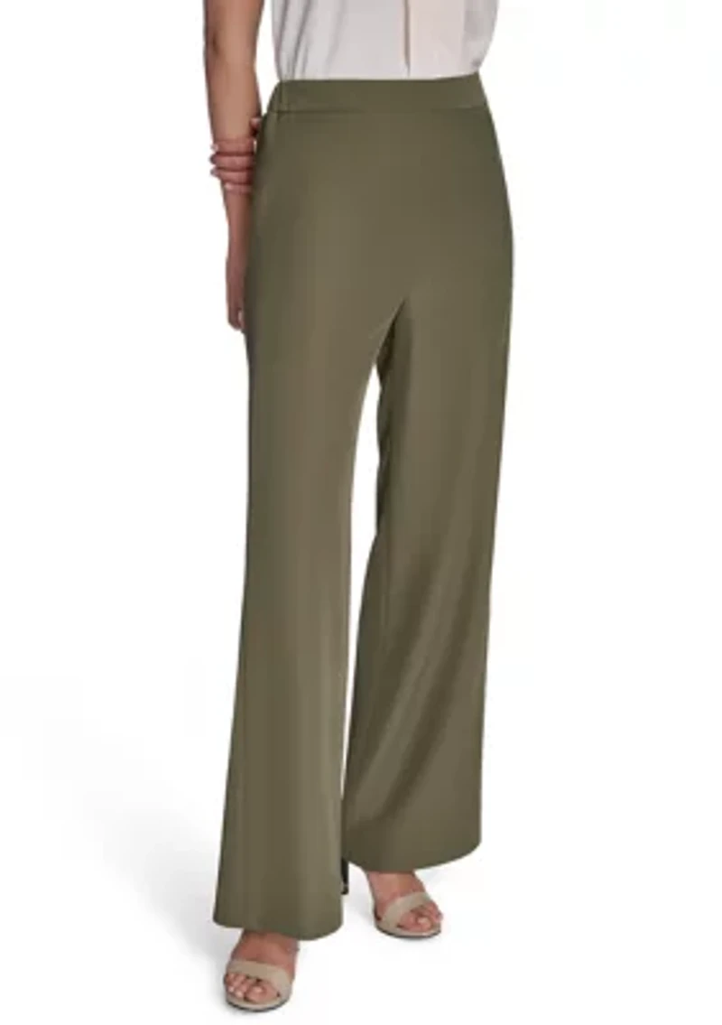 Women's Soft Suiting Wide Leg Pull On Pants