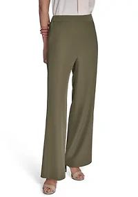 Women's Soft Suiting Wide Leg Pull On Pants