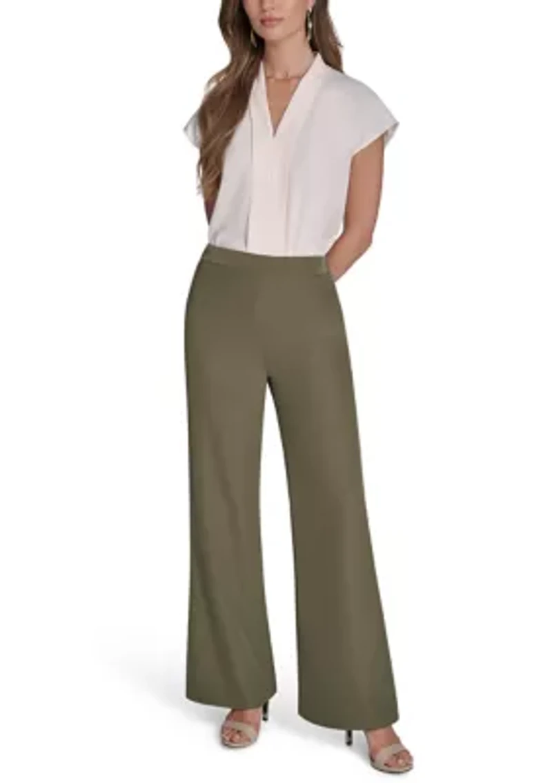 Women's Soft Suiting Wide Leg Pull On Pants