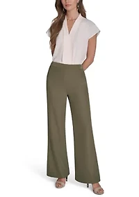 Women's Soft Suiting Wide Leg Pull On Pants