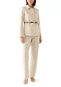 Women's Belted Button Up Blazer