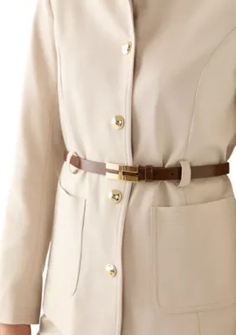 Women's Belted Button Up Blazer