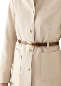 Women's Belted Button Up Blazer