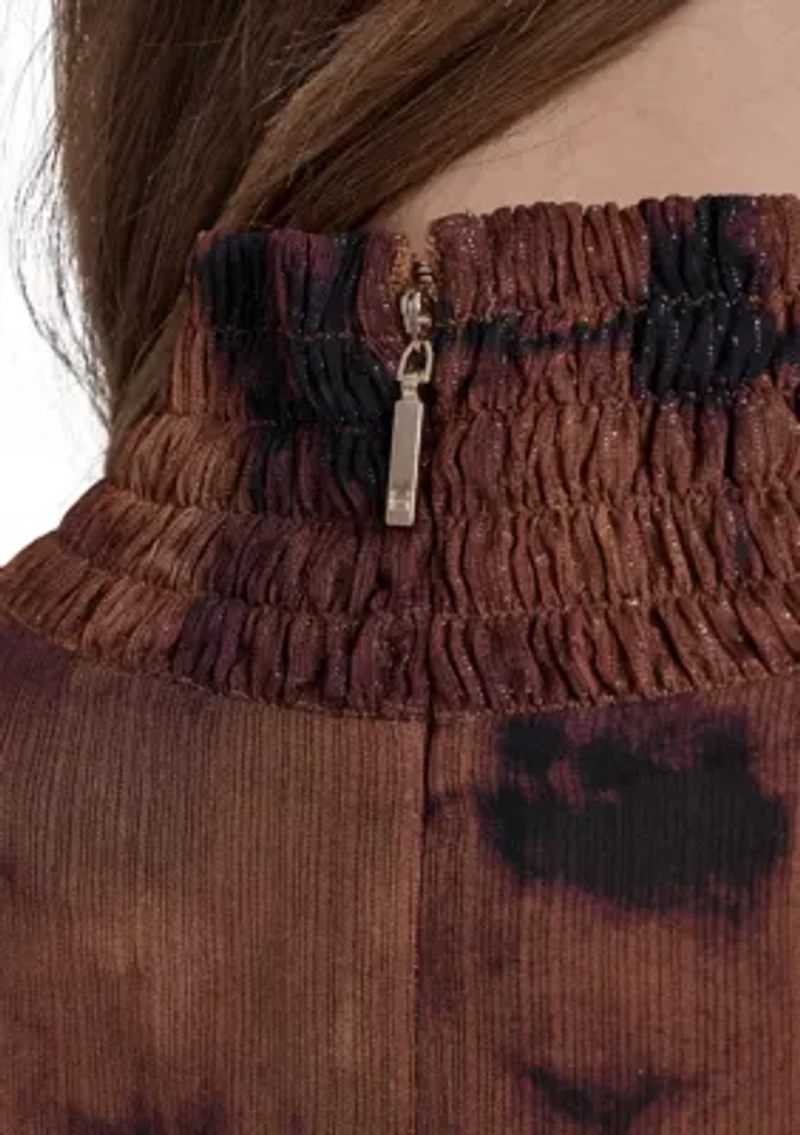 Women's Mock Neck Chiffon Blouse