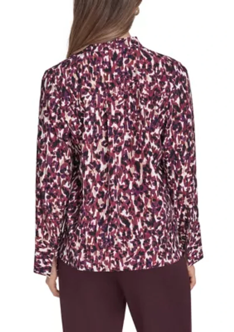 Women's Printed V-Neck Blouse