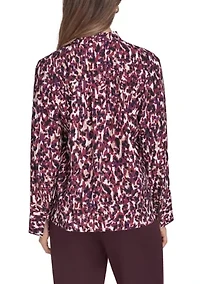 Women's Printed V-Neck Blouse
