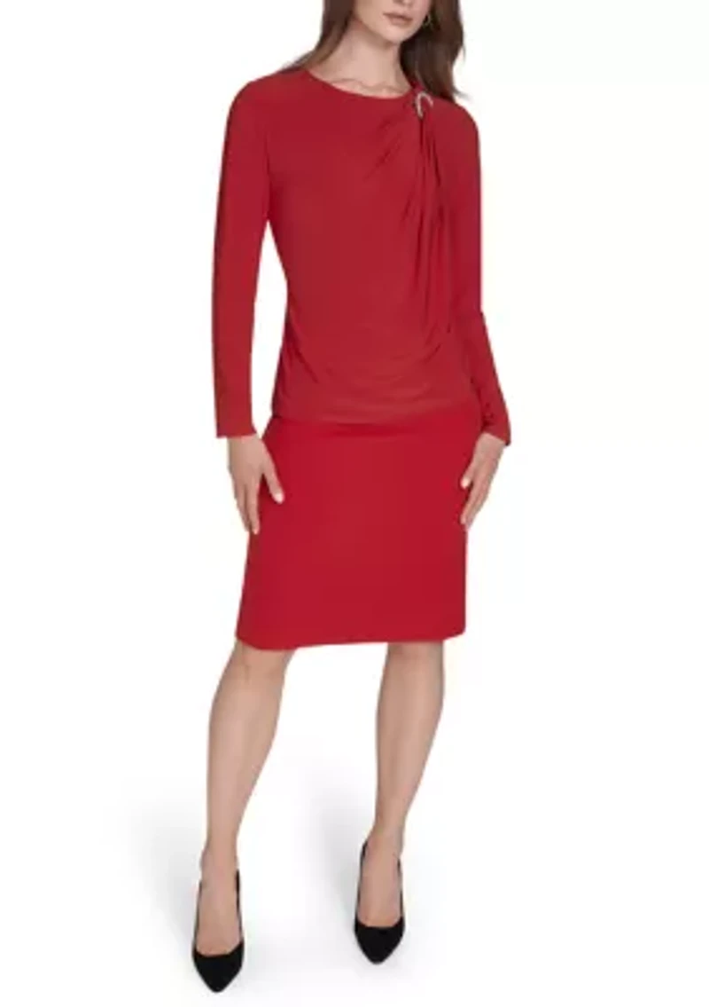 Women's Asymmetrical Neck Hardware Top