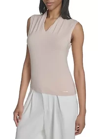 Women's Sleeveless V-Neck Jersey Top