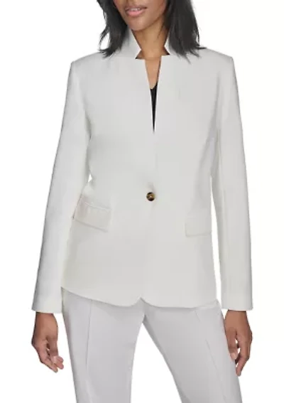 Women's Stand Collar One Button Blazer