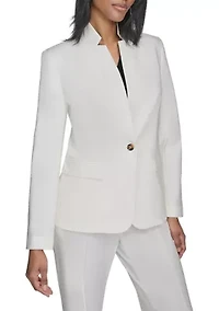 Women's Stand Collar One Button Blazer
