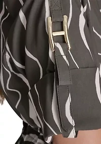 Women's Short Sleeve Belted Commuter Dress