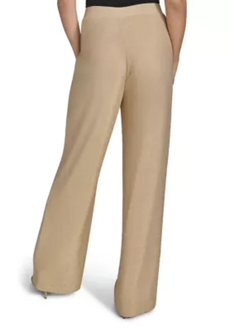 Women's Gold Metallic Pull-On Dress Pants