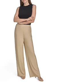 Women's Gold Metallic Pull-On Dress Pants