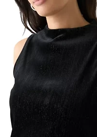 Women's Sleeveless Mock Neck Velvet Top