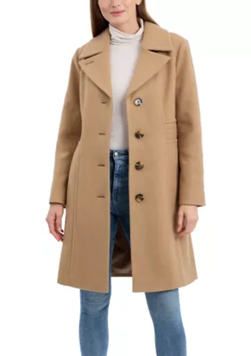 Women's Single Breasted Wool Walkers Flair Coat